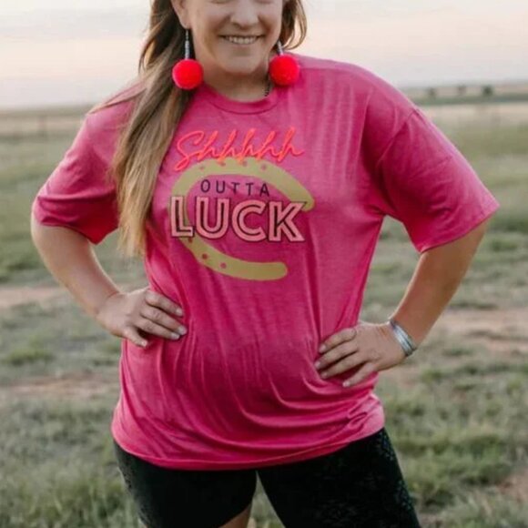SHHHHHHHHHHH OUT OF LUCK GRAPHIC TEE NEW IN PACKAG Tops - SHHHHHHHHHHH OUT OF LUCK GRAPHIC TEE NEW IN PACKAGE